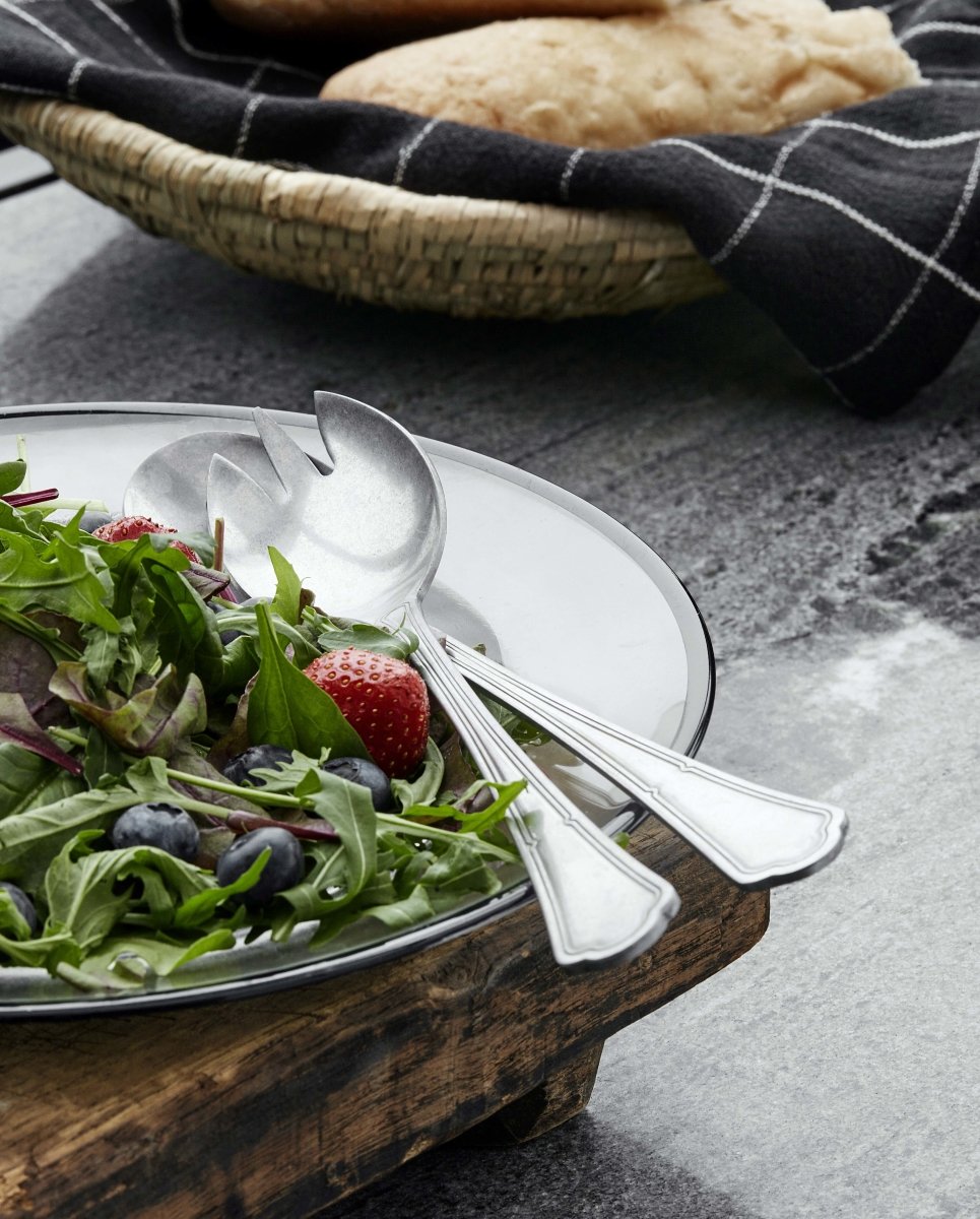CARUM salatbestik m/vintage look - 2 dele - rustfrit stål